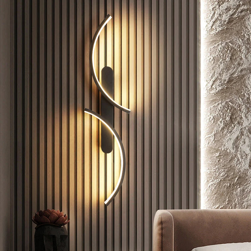 TriColour Modern C-Shape LED Wall Lamp - Minimalist Sconce Design - IL23
