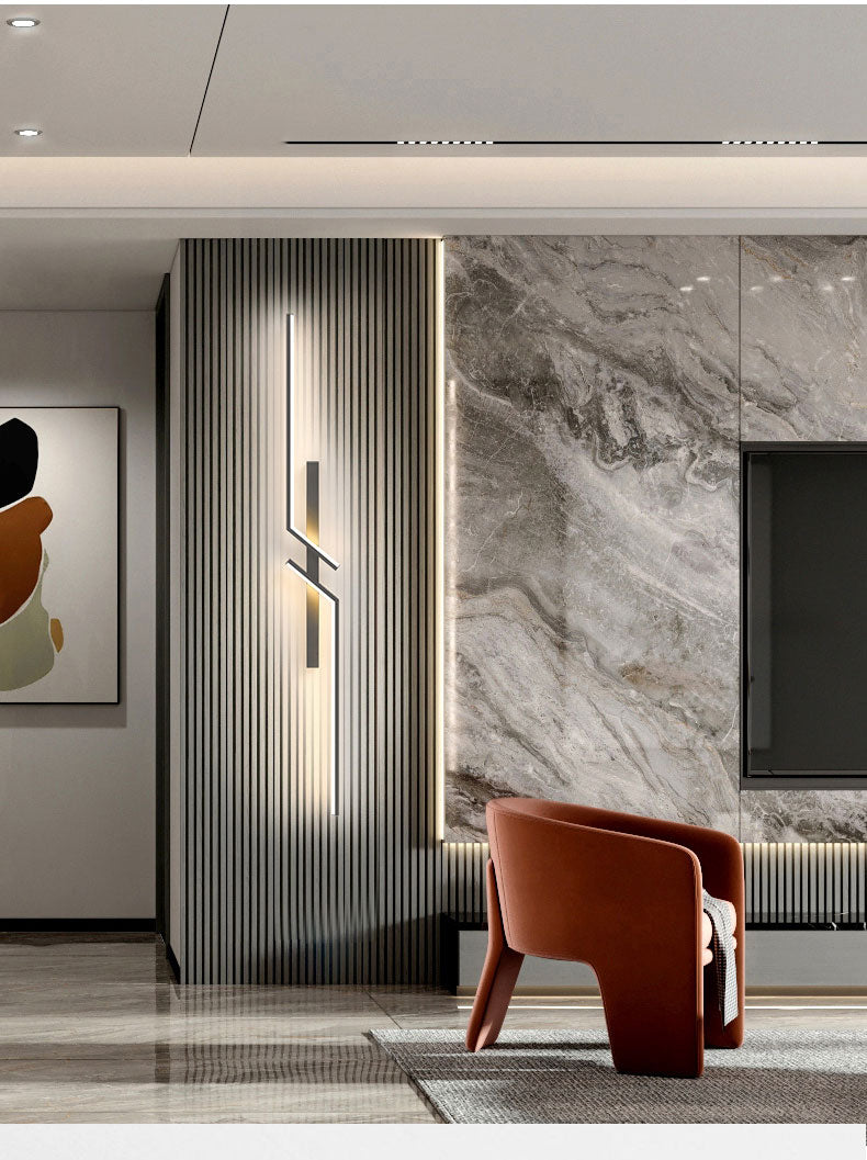 TriColour Modern Creative Strip LED Wall Light - Minimalist Bedroom Sconce - IL25
