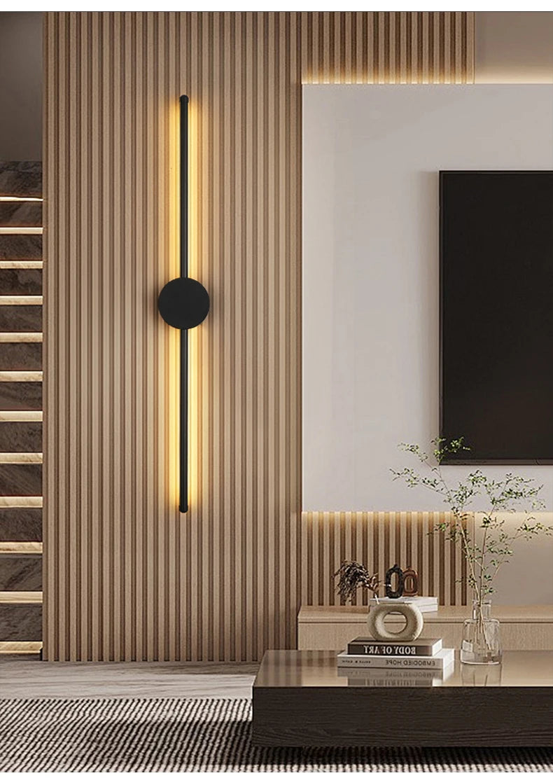 TriColour Modern LED Wall Light - Minimalist I-Shape Long Design - IL32