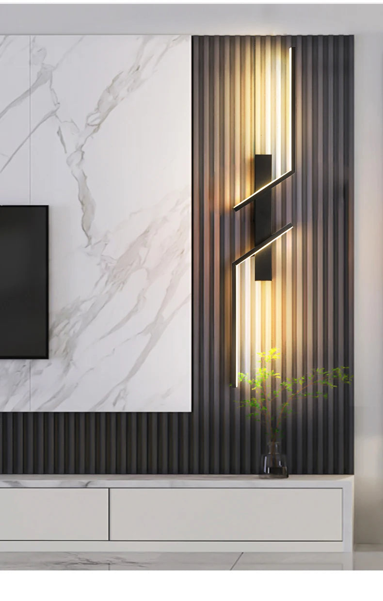 TriColour Modern LED Wall Light - Minimalist Dual Strip Design - IL33