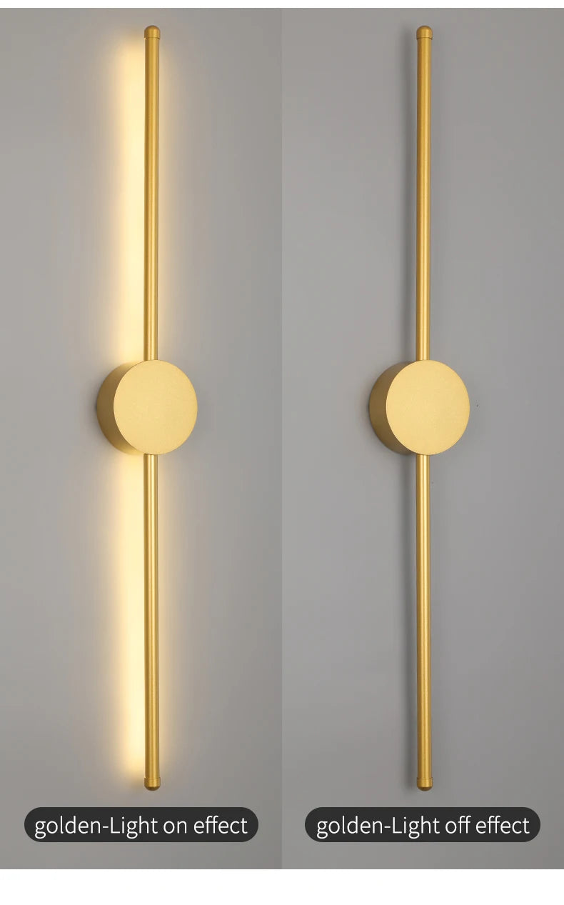 TriColour Modern LED Wall Light - Minimalist I-Shape Long Design - IL32