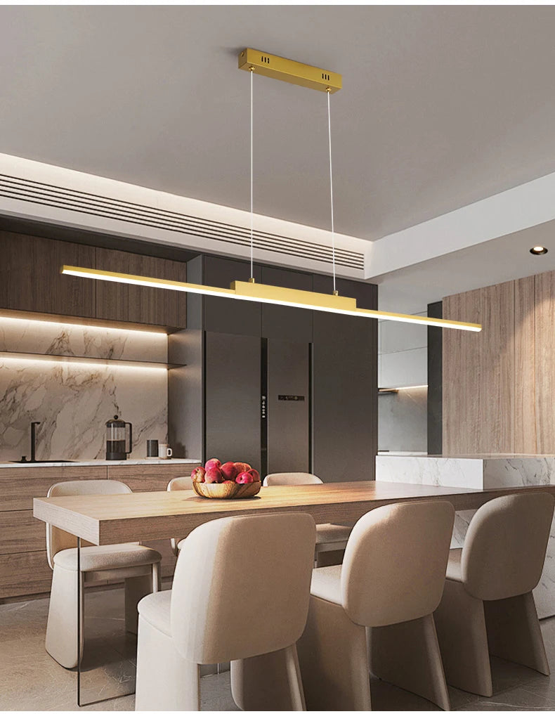 TriColour Modern LED Pendant Light - Minimalist Linear Chandelier - IL27