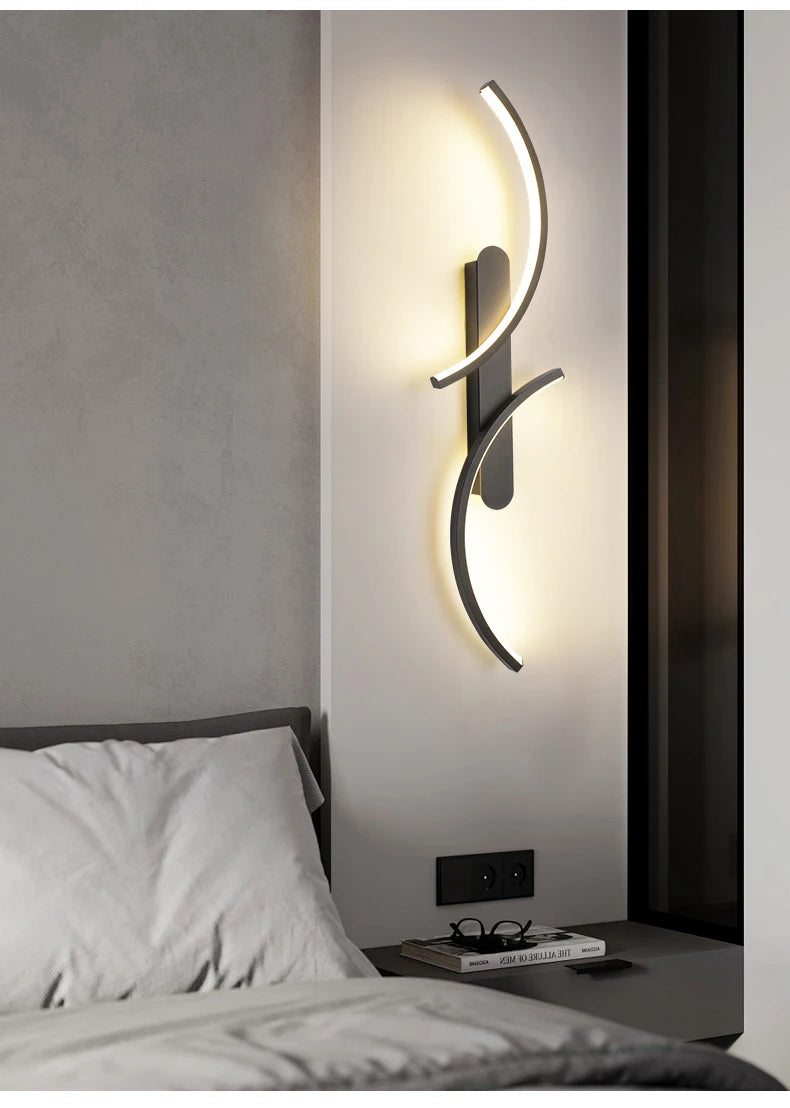 TriColour Modern C-Shape LED Wall Lamp - Minimalist Sconce Design - IL23