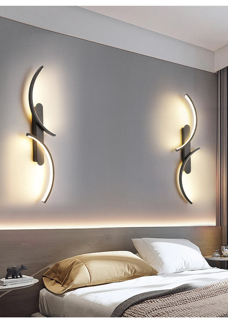 TriColour Modern C-Shape LED Wall Lamp - Minimalist Sconce Design - IL23