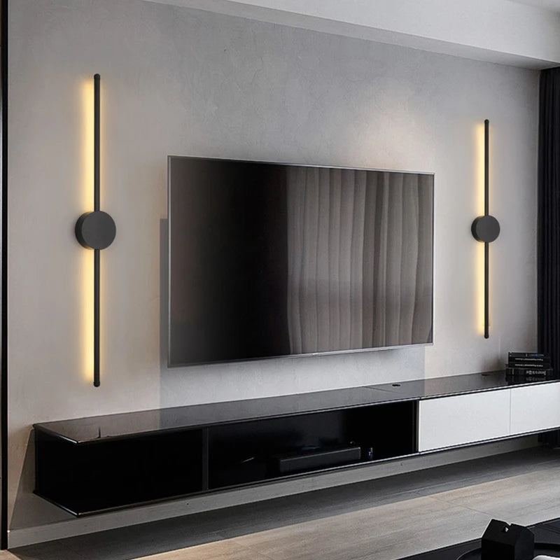 TriColour Modern LED Wall Light - Minimalist I-Shape Long Design - IL32