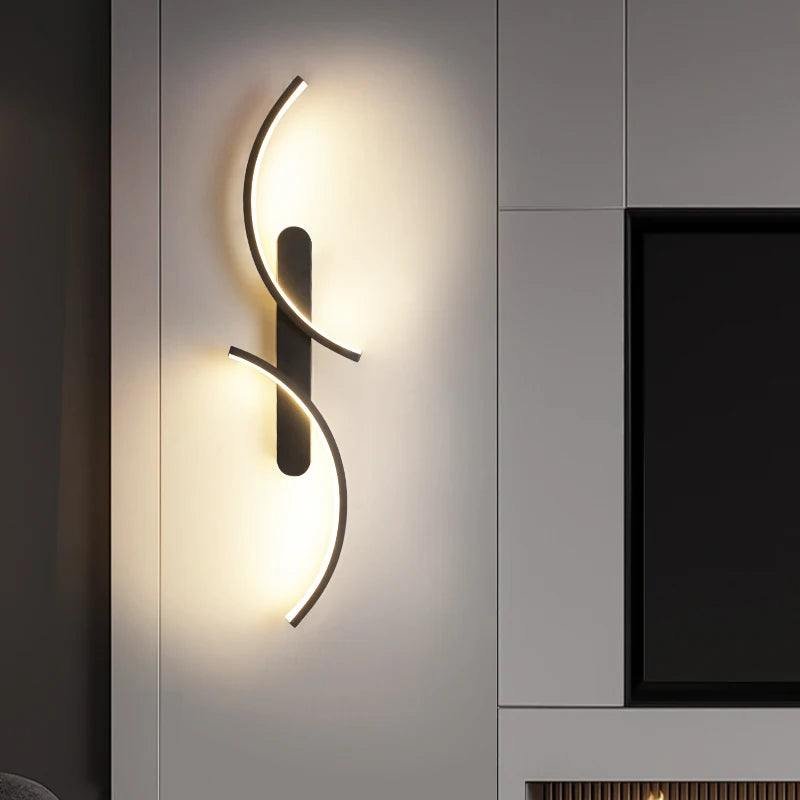 TriColour Modern C-Shape LED Wall Lamp - Minimalist Sconce Design - IL23