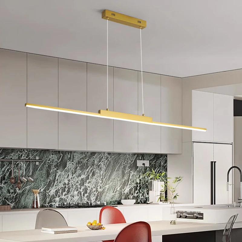 TriColour Modern LED Pendant Light - Minimalist Linear Chandelier - IL27