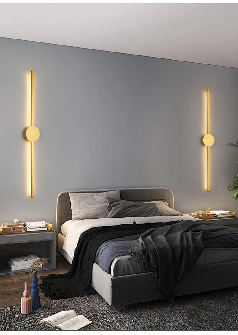 TriColour Modern LED Wall Light - Minimalist I-Shape Long Design - IL32