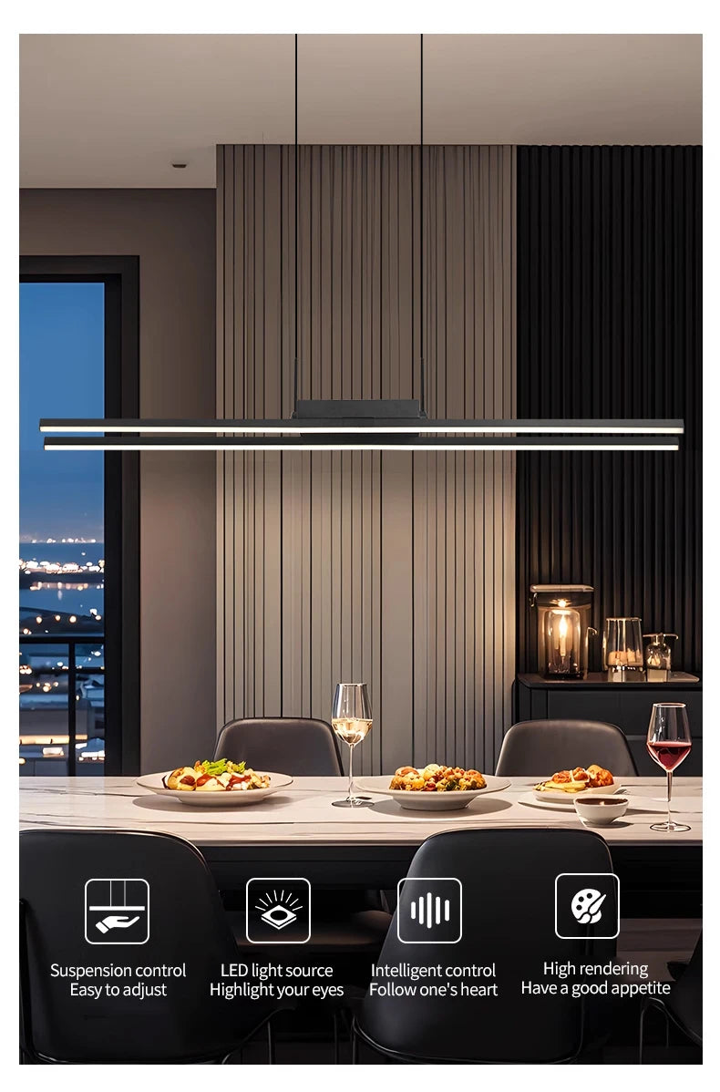 TriColour Nordic Double LED Pendant Light - Modern Dining Room Chandelier - IL20