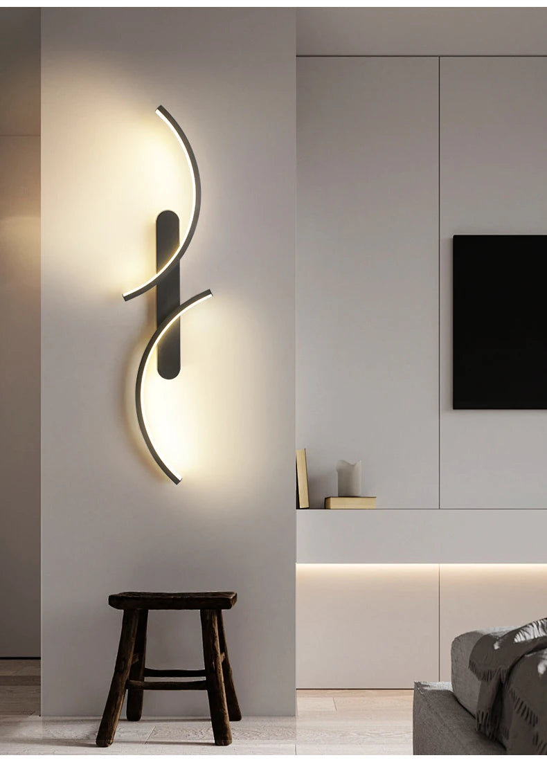TriColour Modern C-Shape LED Wall Lamp - Minimalist Sconce Design - IL23