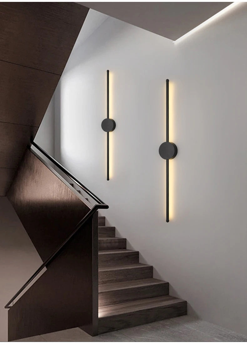TriColour Modern LED Wall Light - Minimalist I-Shape Long Design - IL32