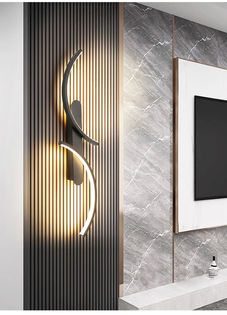 TriColour Modern C-Shape LED Wall Lamp - Minimalist Sconce Design - IL23