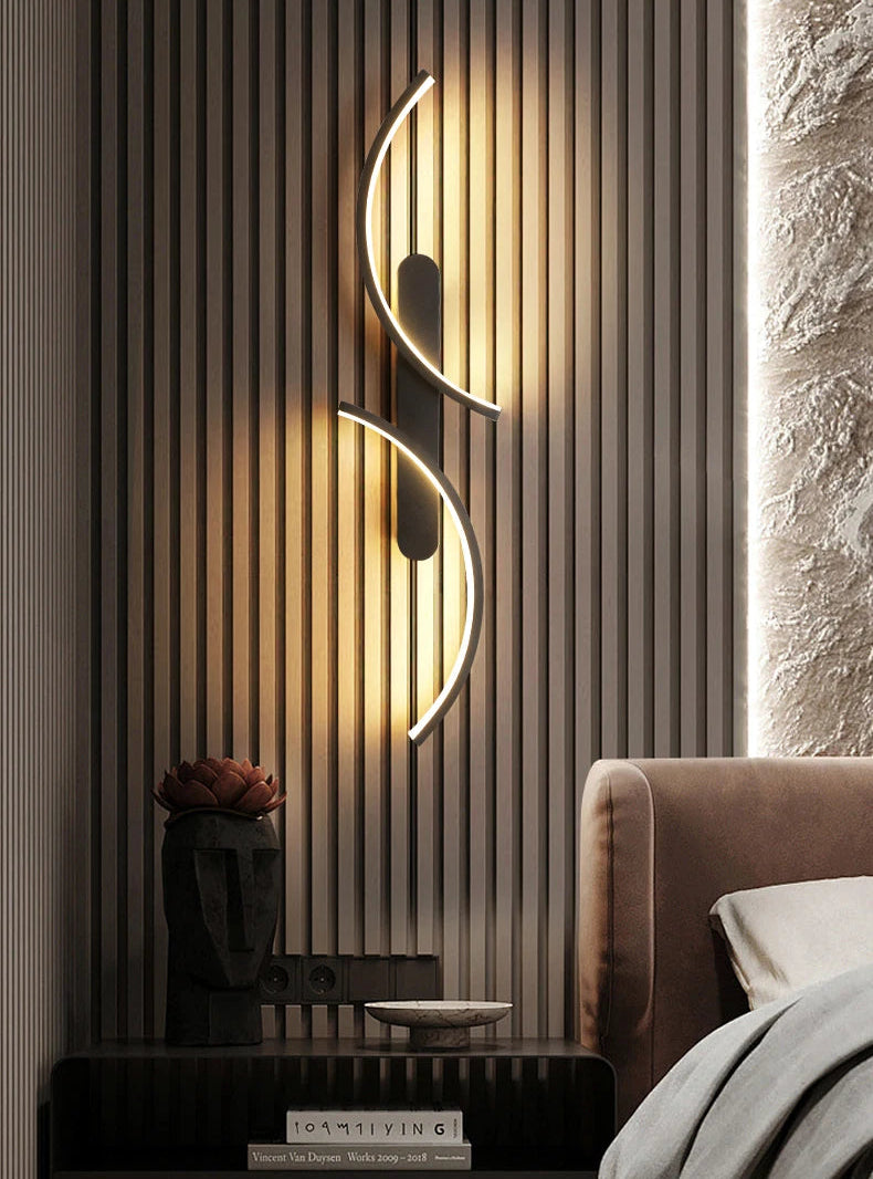 TriColour Modern C-Shape LED Wall Lamp - Minimalist Sconce Design - IL23