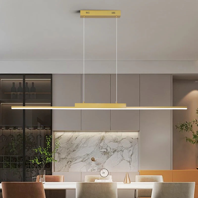 TriColour Modern LED Pendant Light - Minimalist Linear Chandelier - IL27