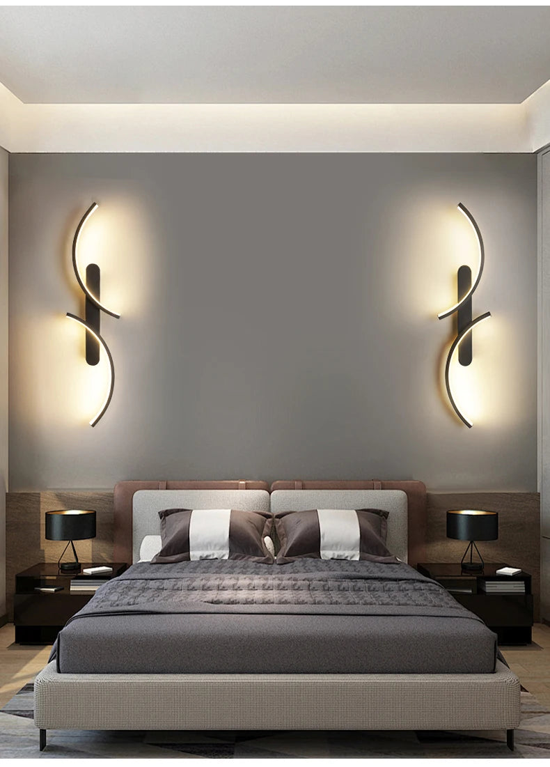 TriColour Modern C-Shape LED Wall Lamp - Minimalist Sconce Design - IL23