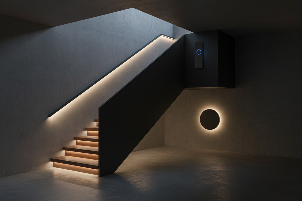 Updated Staircase with Two Different Lights